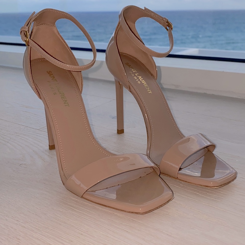 YSL Nude strappy Heel